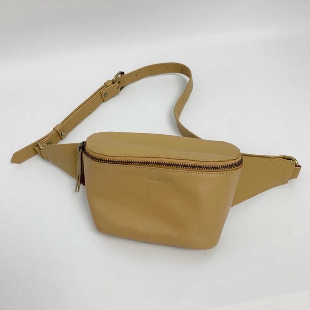 Mandrn Remy Tan Leather Belt Bag